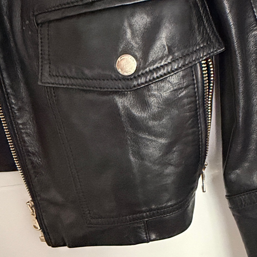Massimo Dutti Black Leather Jacket - Picture 4 of 11